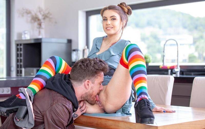 Elle Rose Gets Fucked by her Horny Lover On The Table!